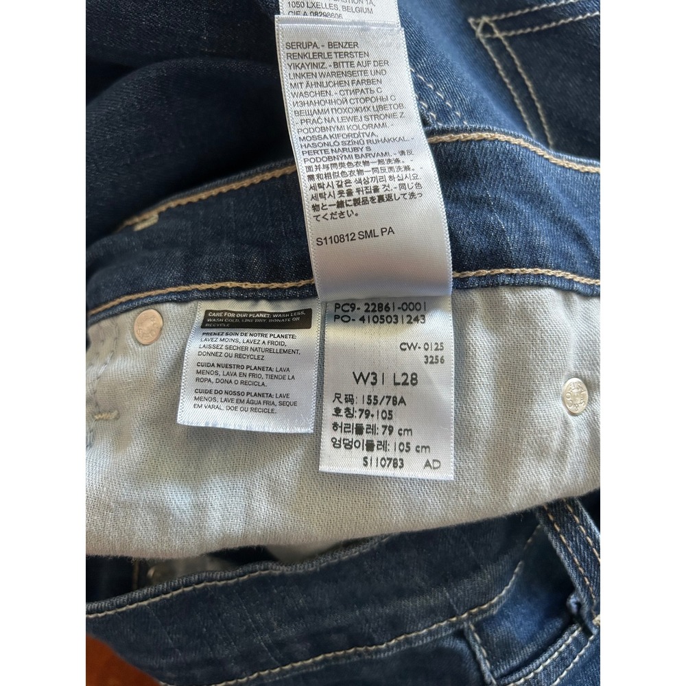 Levis Wedgie Straight Jeans Blue 31 High Rise Stretch Tapered Contrast Stitching - Picture 6 of 6